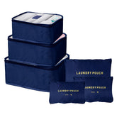 Kuber Industries Pack of 6 Travel Luggage Bag | Toiletry Bag for Jewellery-Watches-Bracelets | Multi-Purpose Storage Bag with Handle | Travel Utility Storage Pouches | LYN16-NVY | Navy Blue